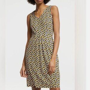 Boden Melinda Jersey Dress Navy Happy Fruit Sleeveless Stretch Size 4 Women's